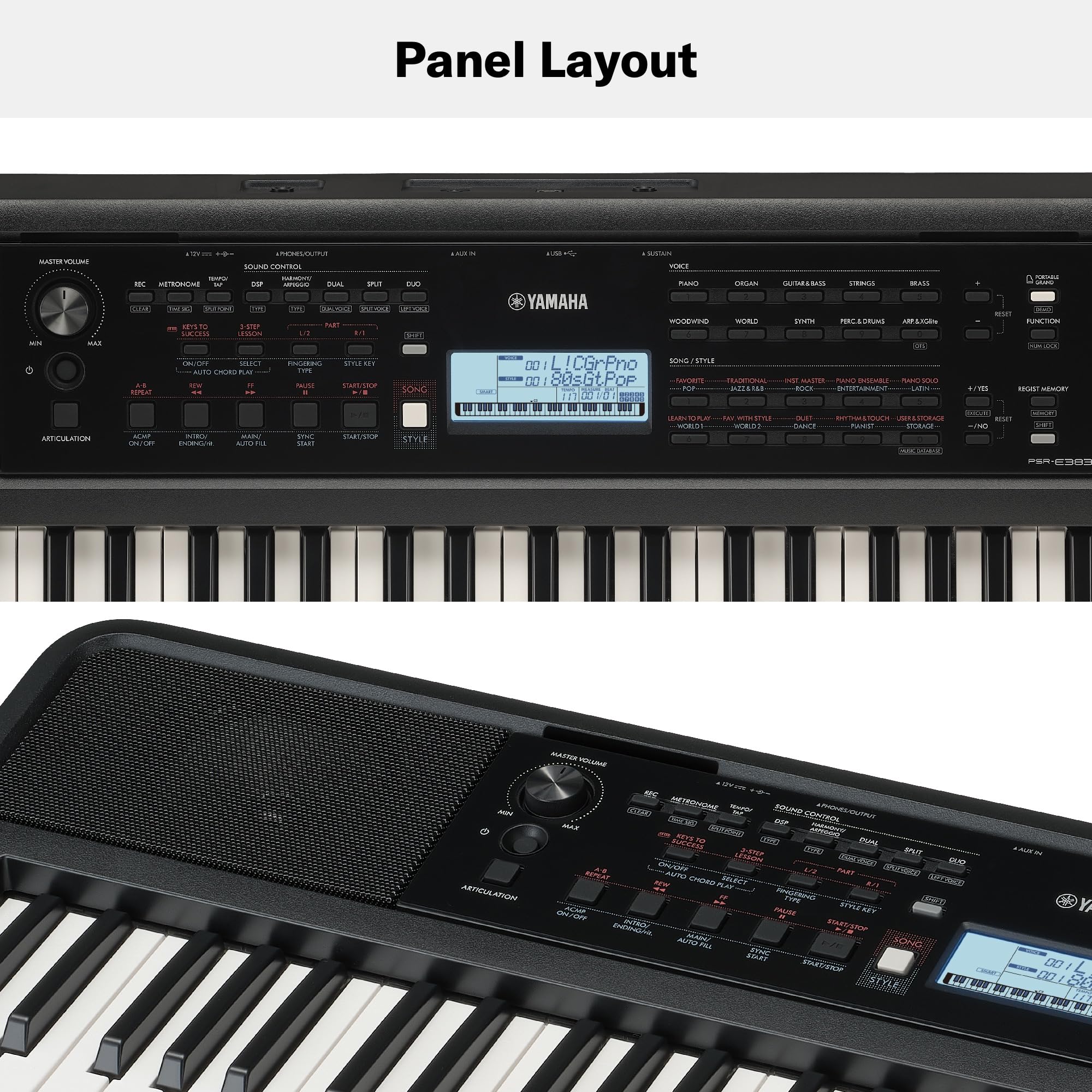 yamaha keyboard psr E383 with Padded bag and dust cover : Amazon